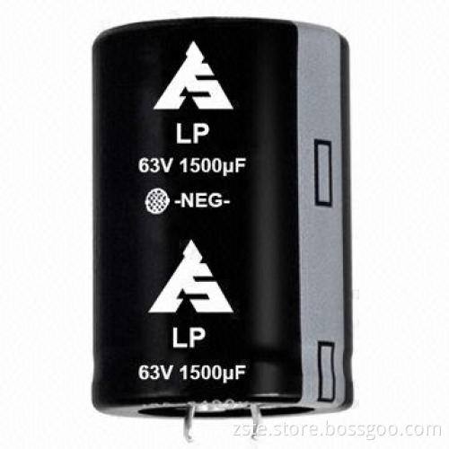 Snap-in Aluminum Electrolytic Capacitor for Welding Machine Use, LP, 63V, 1500uf, 2000h